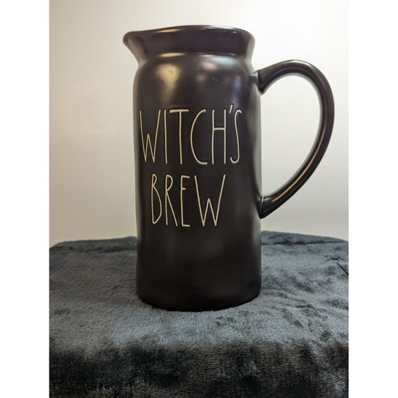 Rae Dunn NEW Halloween Spooky “WITCH’S BREW” Black Ceramic Pitcher with Recipe o - Picture 7 of 7